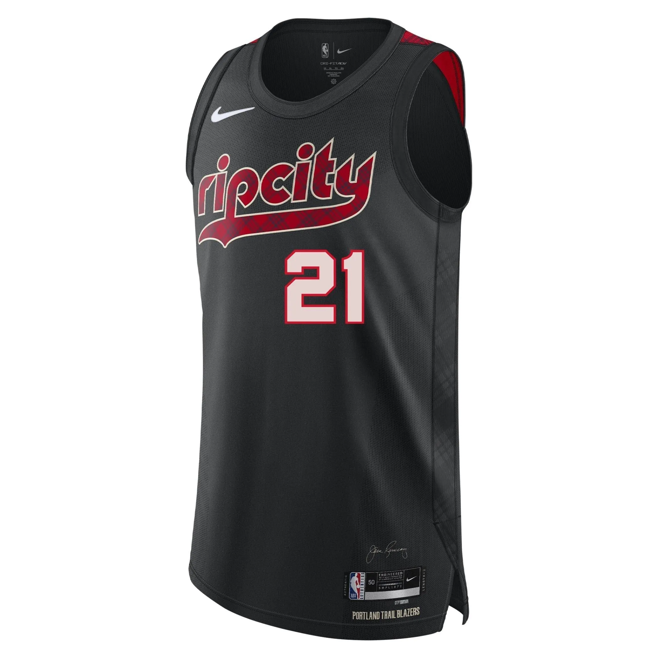 Portland Trail Blazers Nike Rupert City Edition 23-24 Retro Plaid Swingman Jersey