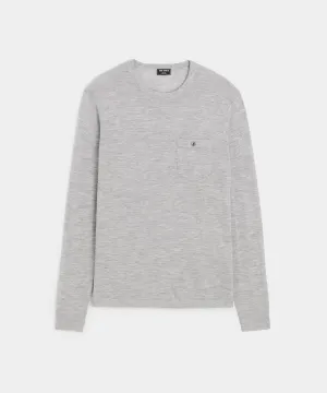 Premium Cashmere Pocket Tee in Oxford Grey