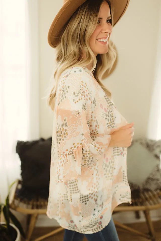 Printed Chiffon Kimono