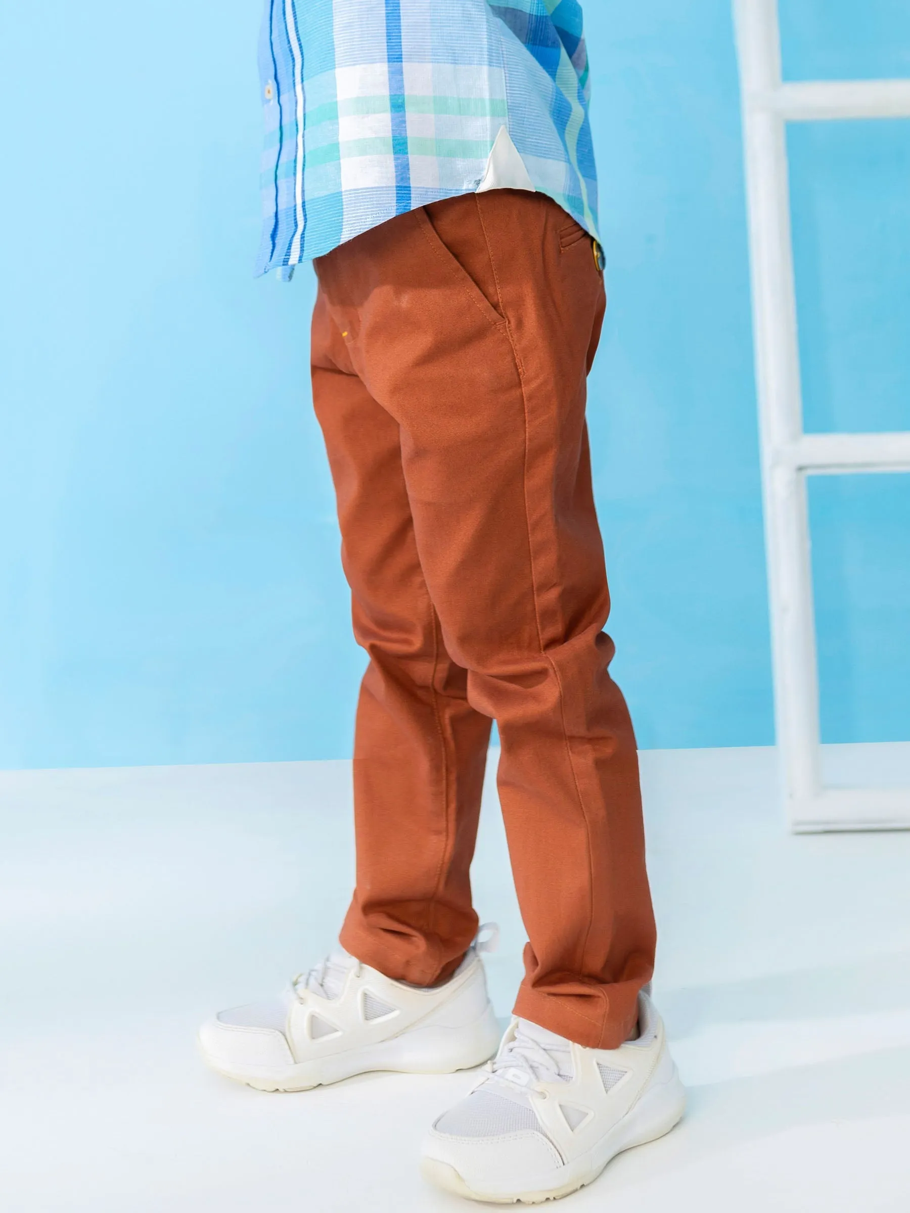 Rusty Orange Casual Twill Trouser