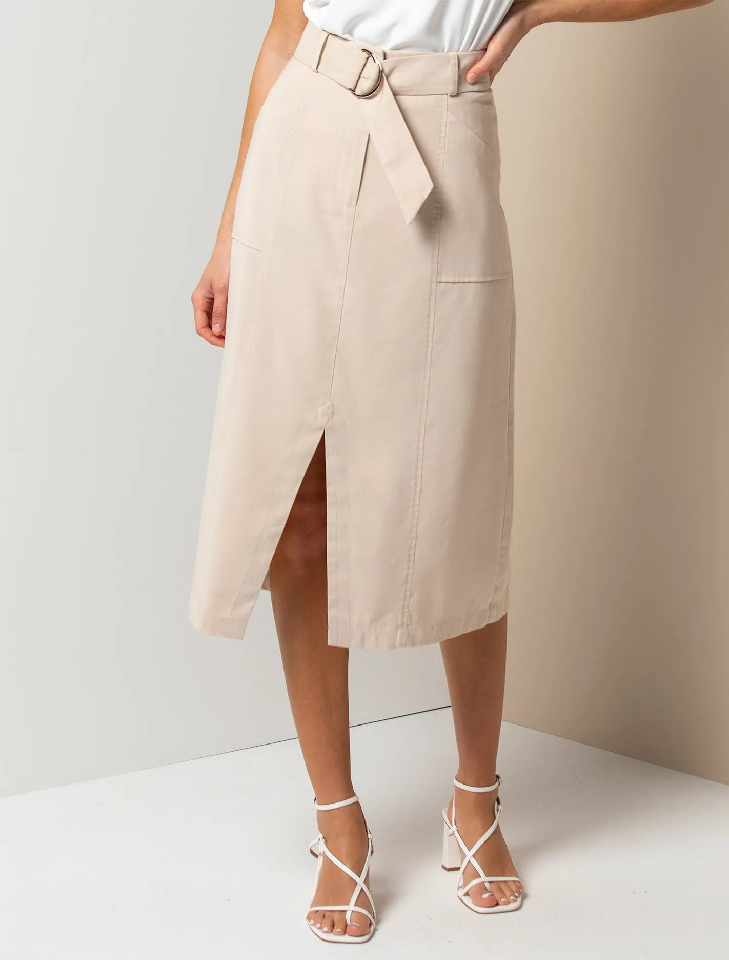 Sienna Belted Midi Skirt