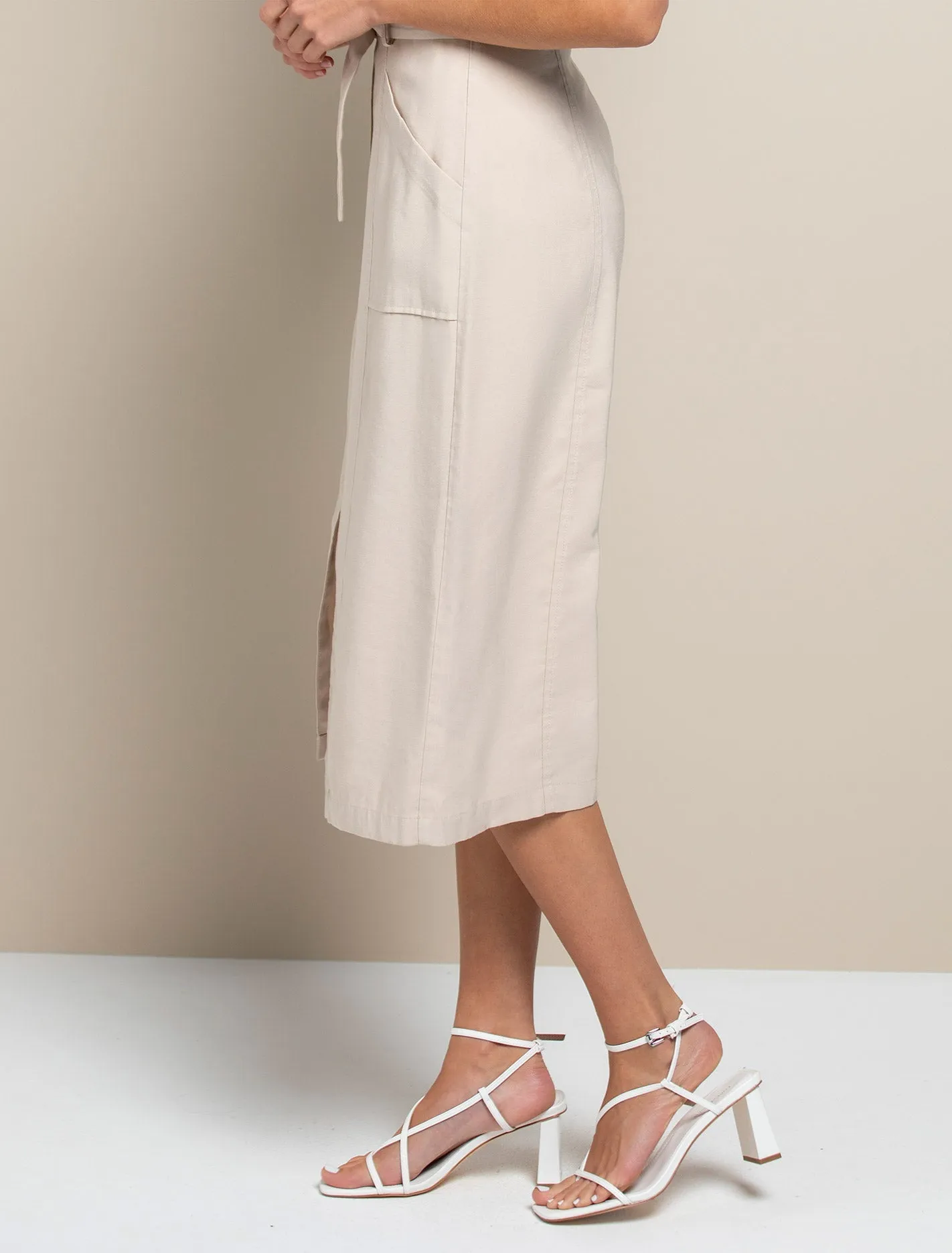 Sienna Belted Midi Skirt