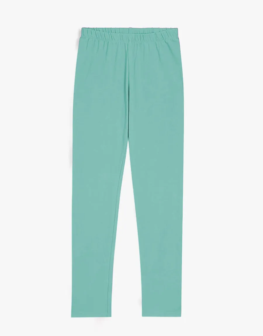 Soft & Stretch Jersey Legging Pant for Girls-Turquois