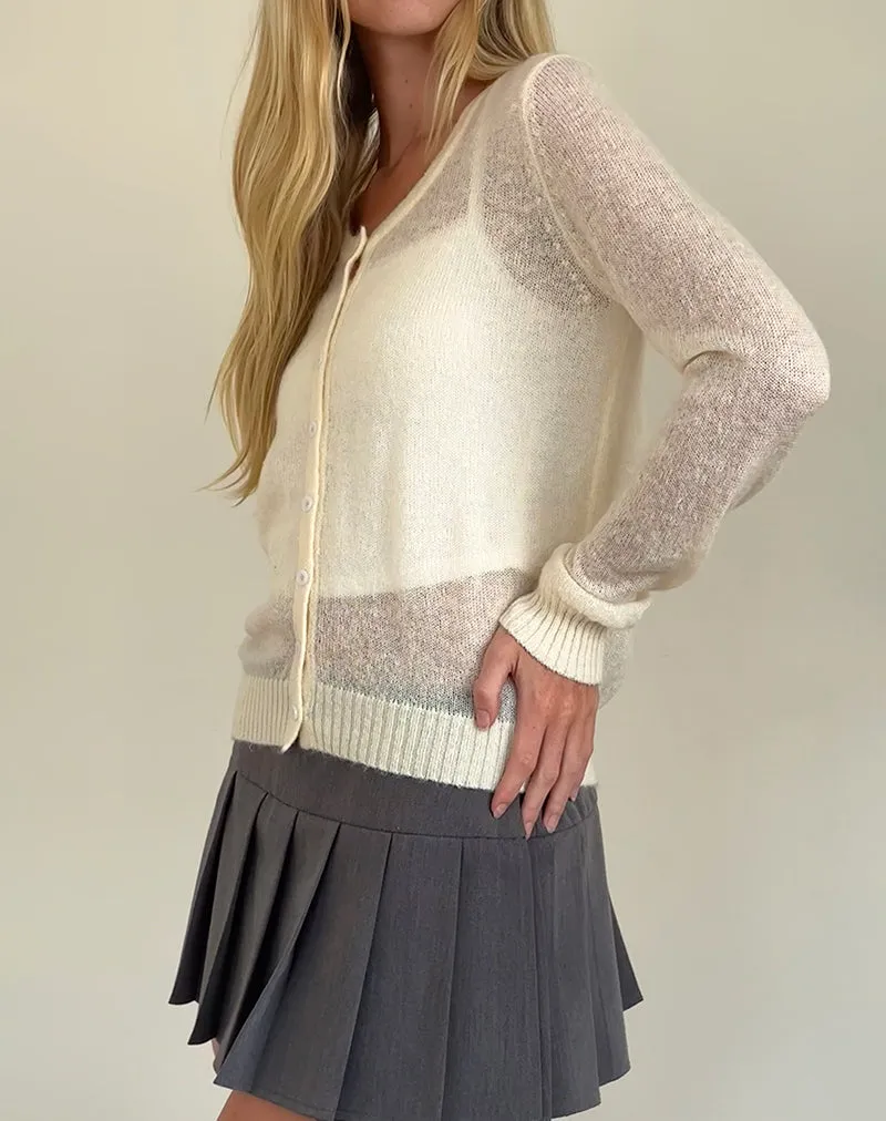 Solana Light Knit Cardigan in Ivory