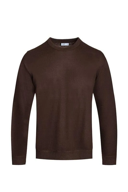 Solid Color Round Neck Sweater