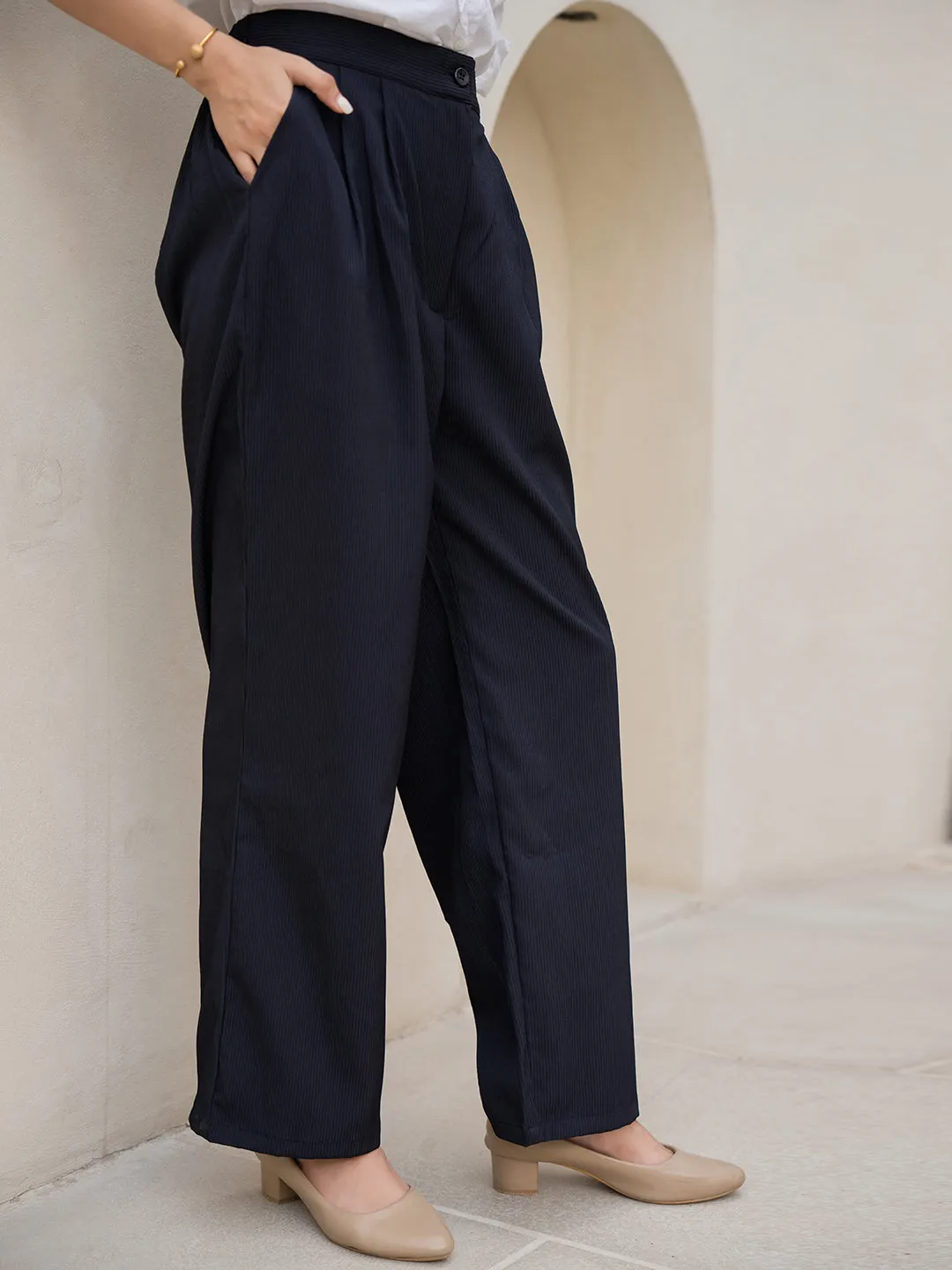 Star Line Black Formal Pants