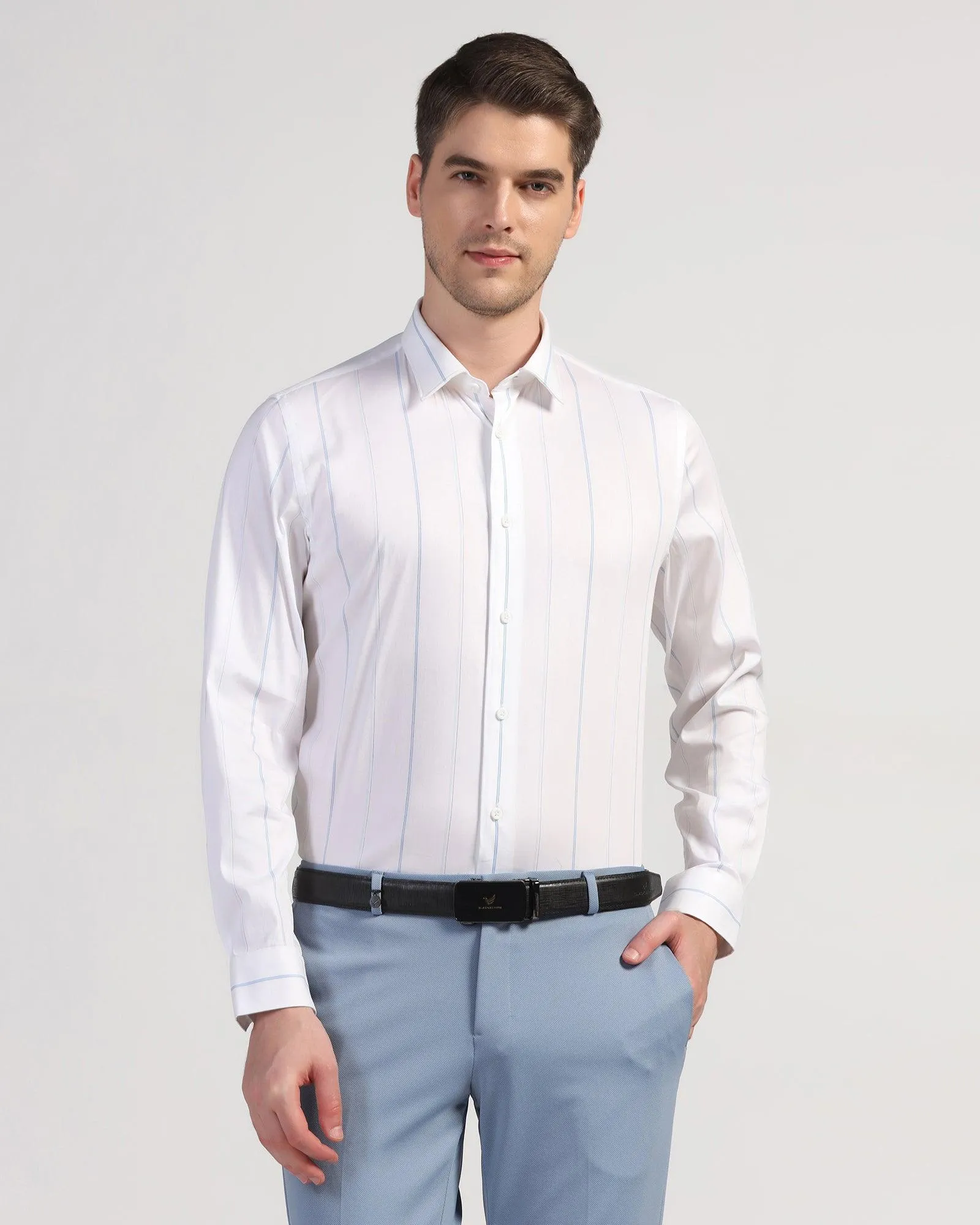 TechPro Formal White Stripe Shirt - Saget