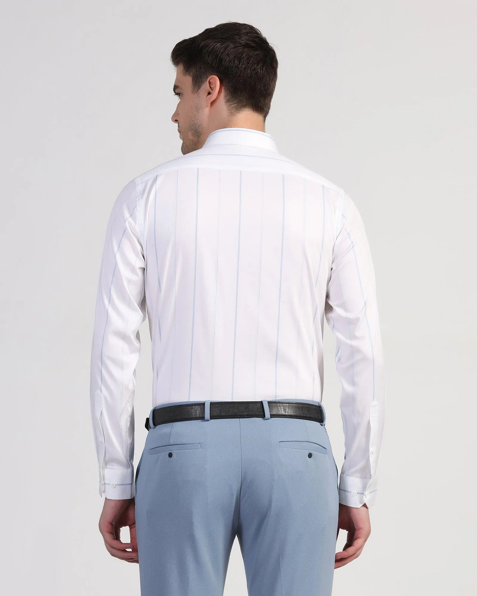 TechPro Formal White Stripe Shirt - Saget