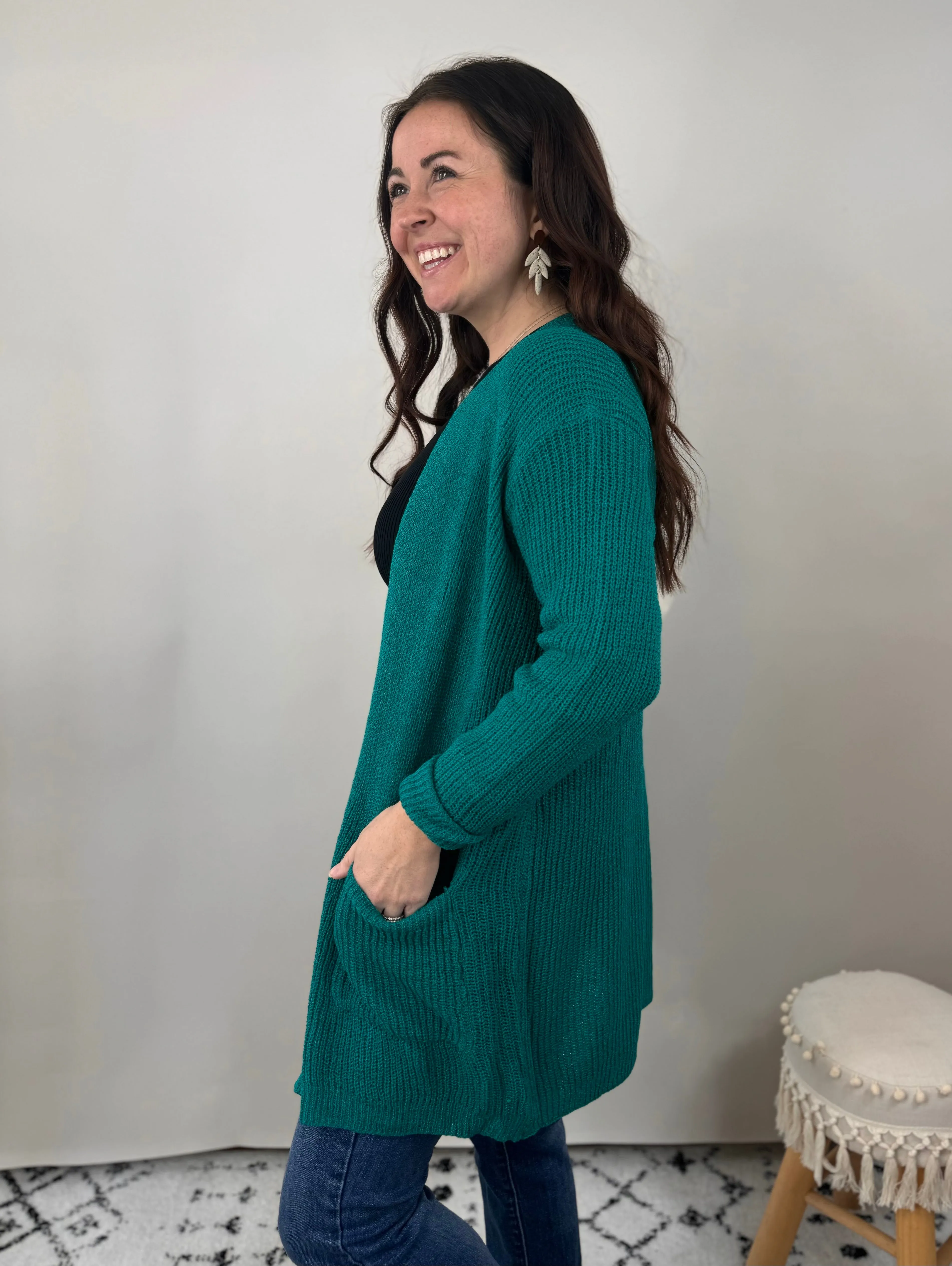 Tonya Teal Lightweight Cardigan