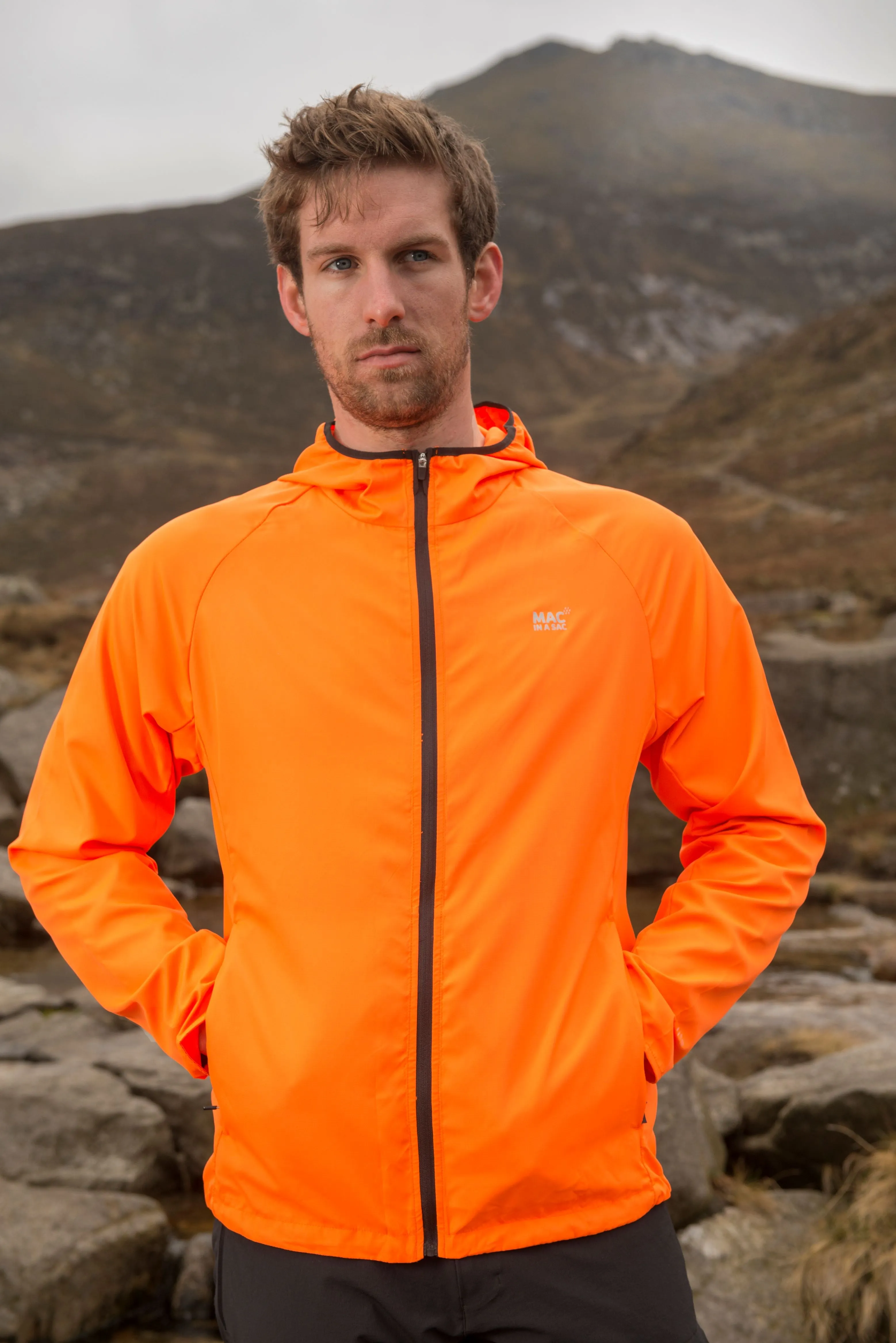 Ultra Packable Running Jacket - Neon Orange