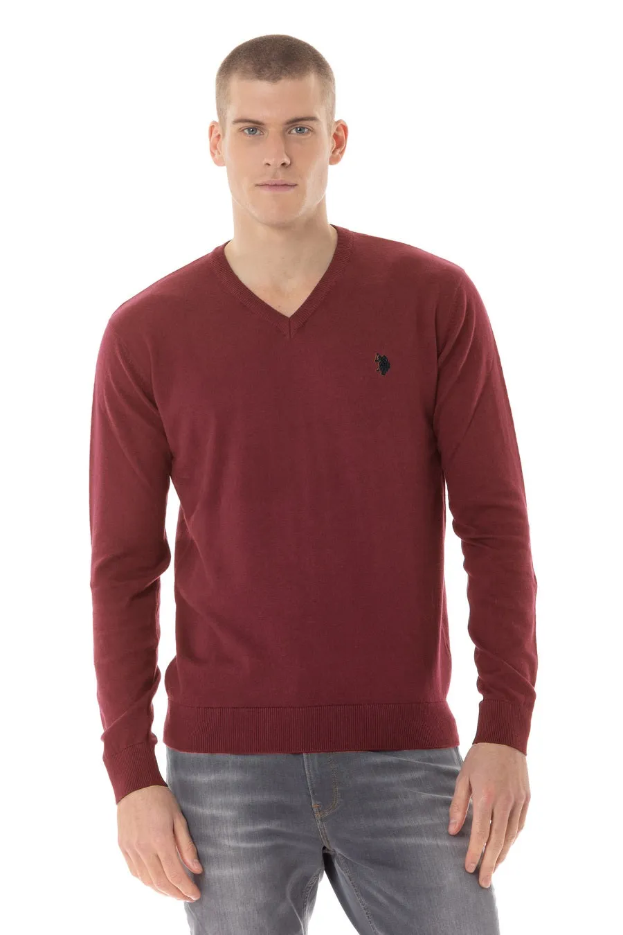 US POLO  MENS COTTON V-NECK SWEATER