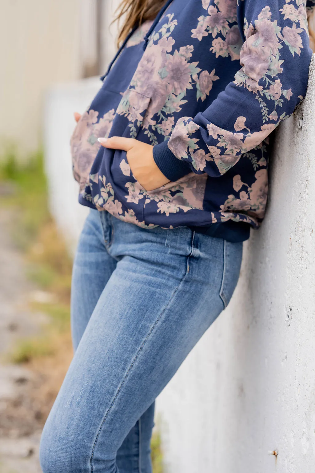 Vintage Floral Hooded Sweatshirt