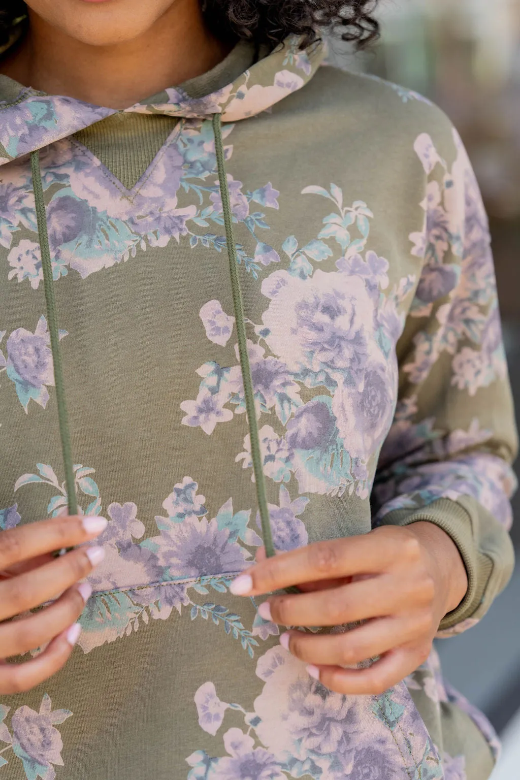 Vintage Floral Hooded Sweatshirt