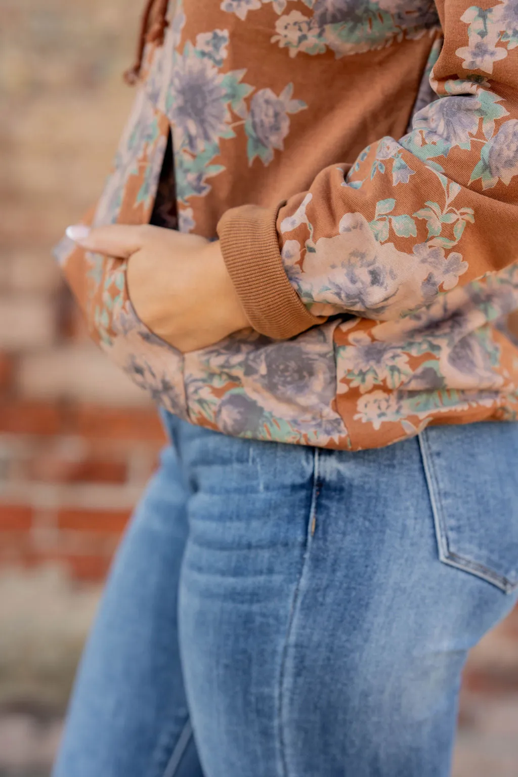 Vintage Floral Hooded Sweatshirt