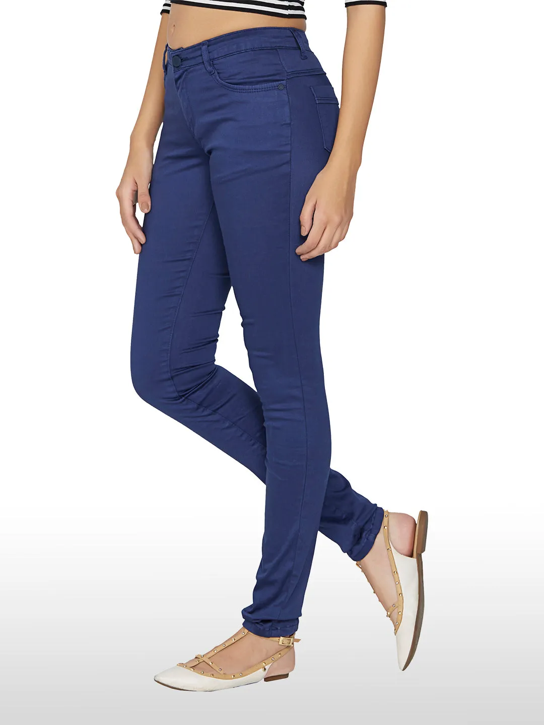 Women Blue High-Rise Skinny Tregging