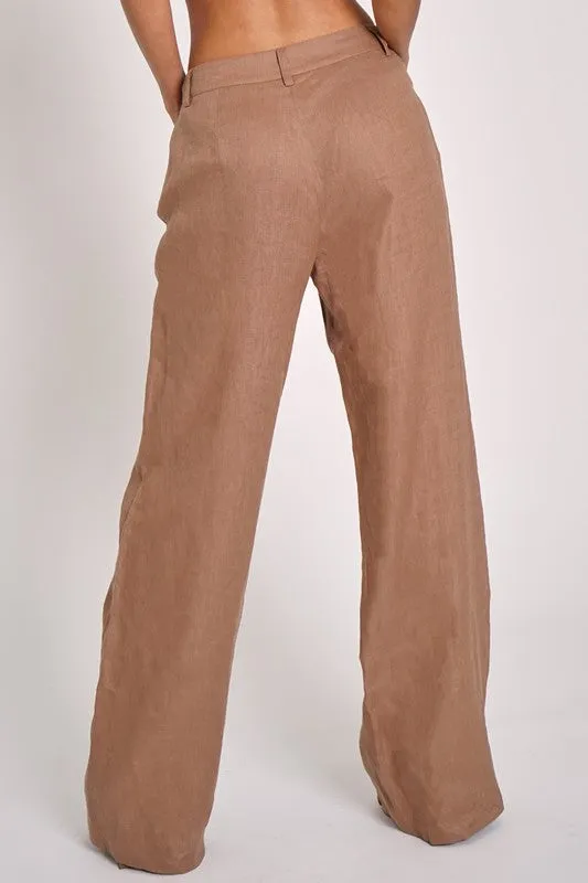 Women WIDE LINEN PANTS