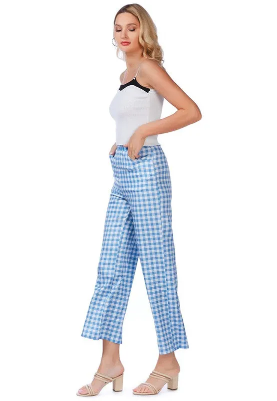 Women's Water color Checks Stretchable Pants