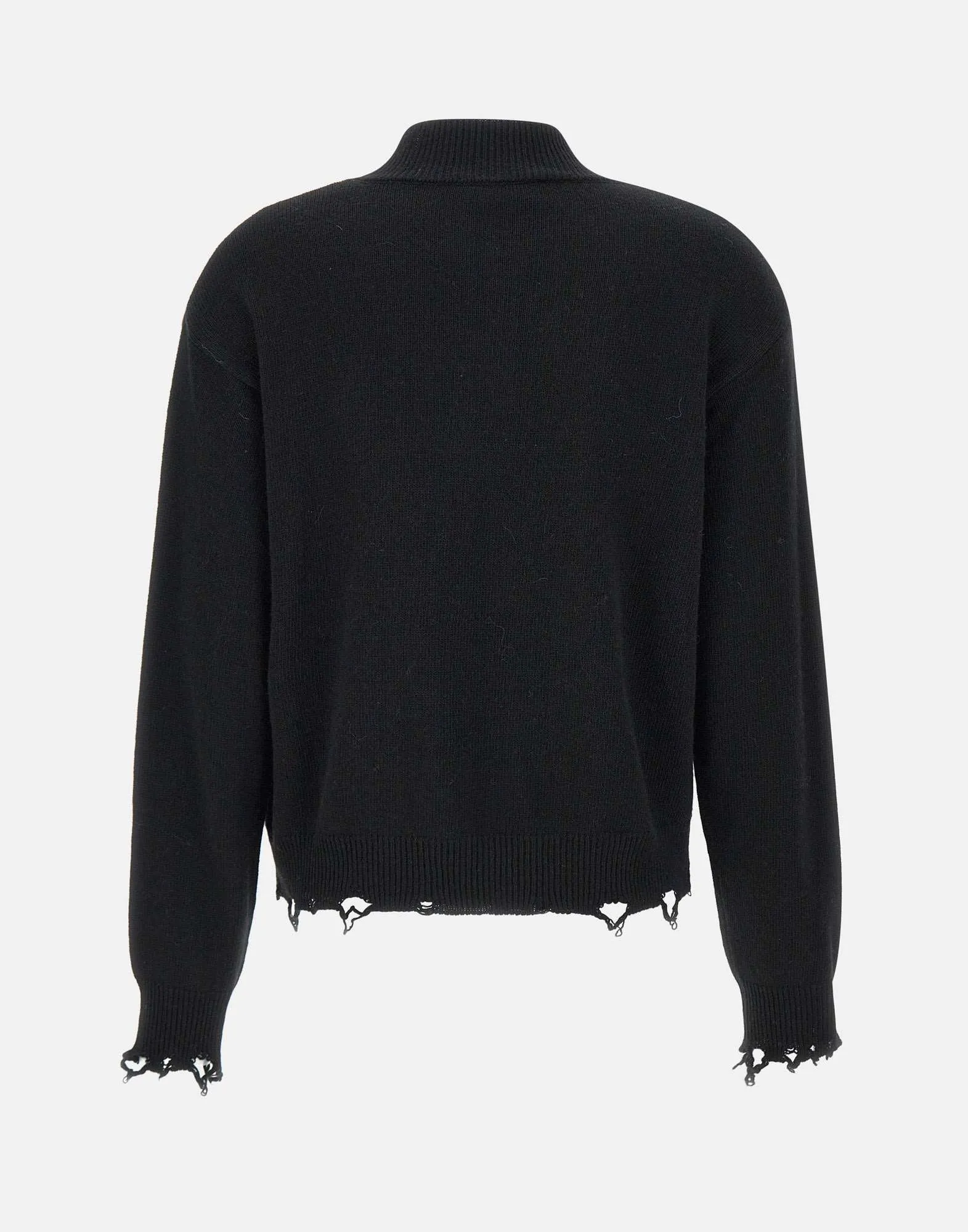 Wool and Cashmere Rhombus Sweater in Black