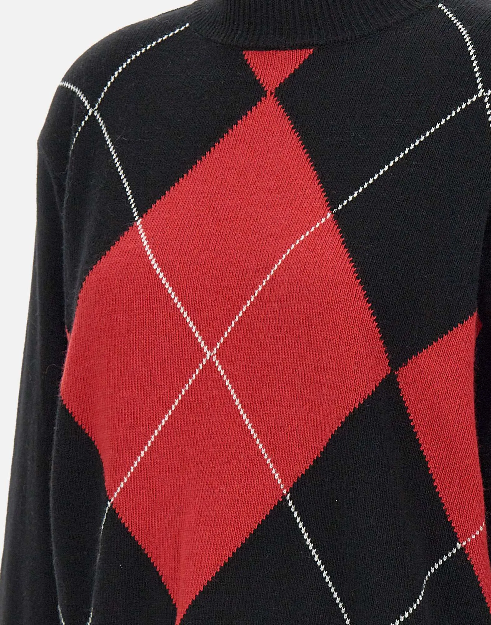 Wool and Cashmere Rhombus Sweater in Black