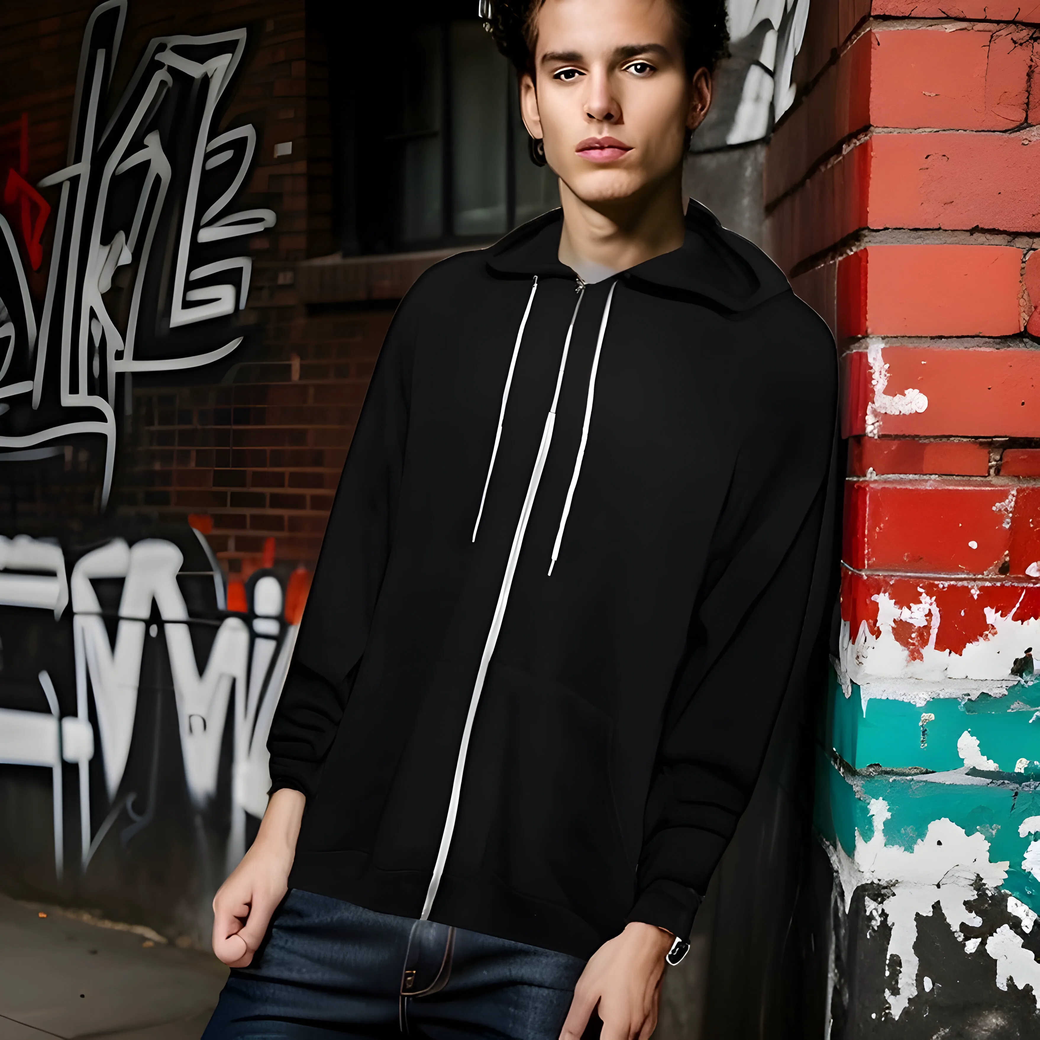 ^ZIP UP HOODIES^ (BLACK) (LIGHTWEIGHT)